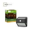 Mainstays Solar Motion Sensor Outdoor Wall Light 200 Lumens LED Security Fixture Weather-Resistant Black Design
