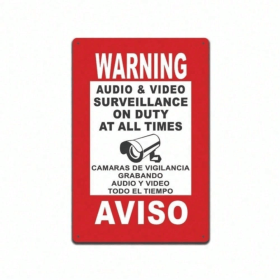 CIFbuy Home Security Warning Sign CCTV Surveillance Bilingual Spanish English Metal Wall Sign (TikTok, temu pick-up service)