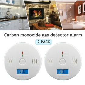 (2 Pack)LCD Display CO Carbon Monoxide Gas Detector Device Home Safety Alarm Detector (Logistics only For USPS.TK/TMEU only For self-pickup)
