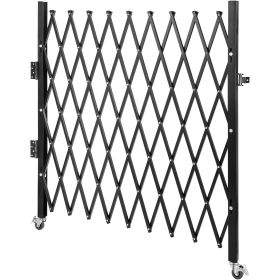 Single Folding Security Gate, 74"W x 51.57"H Folding Door Gate, Steel Accordion Security Gate, Flexible Expanding Security Gate