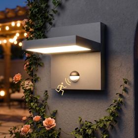 Inowel Wall Light Outdoor Motion Sensor Wall Lamp Modern Wall Sconce Lantern Fixture for Porch Front Door 32135 (Color: Dark Grey)