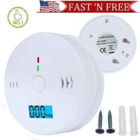 CO Detector Alarm LCD Combination CO Carbon Monoxide Gas Battery Warning Home(Must Provide A Hazardous Materials Shipping Label For Self-pickup B (Quantity: 1 set)