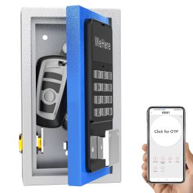WeHere Wireless Smart Key Lock Box with APP, Electronic Lock Box for House Wall Mount, use Bluetooth/One-Time Password/Fixed Code Unlock (Color: 1  pcs)