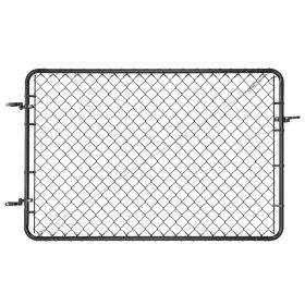 Chain Link Fence Gate, 72 x 48 in, Adjustable Chain Link Fence Panel, Fit 2.2-6 ft (W) x 6 ft (H) Garden Fence Gate Opening (W x H: 72x46 inch)